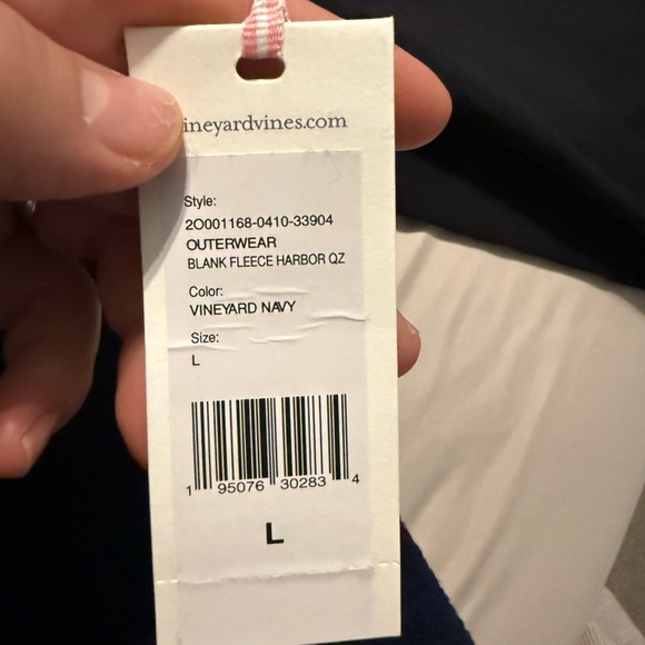 Vineyard Vines Women's Large Vineyard Navy Blank Harbor Fleece Quarter Zip - Picture 6 of 6